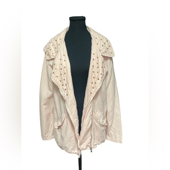Zara Light Pink Studded Utility Jacket S GUC - Picture 1 of 7